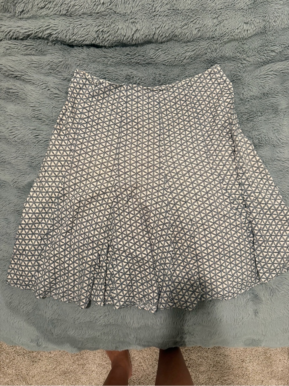 GAP Navy and White Mini Skater Skirt with Geometric Print